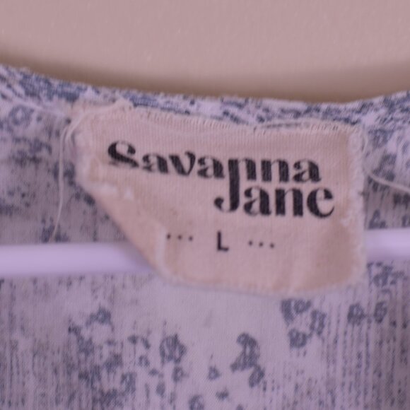 Savanna Jane Boho Floral Embroidered Bell Sleeve Top Bohemian Coastal - Size L - Picture 11 of 11